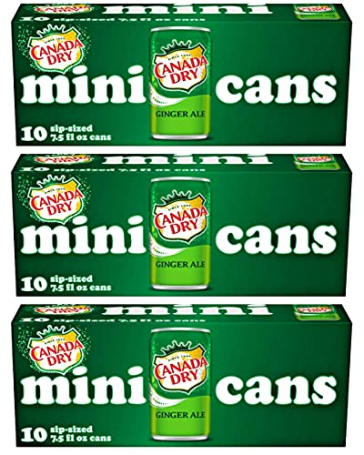 Canada Dry Ginger Ale - 10pk/7.5 fl oz Mini Cans, total 30 cans