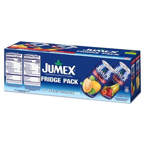 Jumex Guava Nectar and Strawberry-Banana Nectar Fridge Pack | Recyclable Can with Non-BPA Lining | Two Varieties in One Convenient Package | 11.3 Fl Oz (Pack of 12)