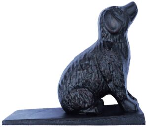 lulu decor, cast iron dog door stopper, doorstops weight 5 lbs (black)