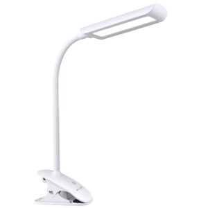 kedsum 7w dimmable led clip on lamp, flexible gooseneck clip on reading light with 3-level dimmer, touch-sensitive control panel, clamp lamp for desk