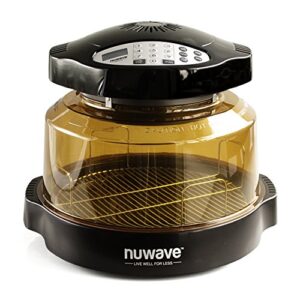 NuWave Oven Pro Plus 20602 Black Upgraded Shatter Resistant Dome with Extender Ring and Baking Pan