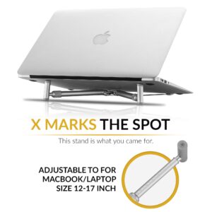 Steklo Laptop Riser - Premium Cooling Stand, Portable Laptop Stand for 12-17.3" Compatible with All Laptops MacBook Pro Air, Ideal Travel Ergonomic Compact Aluminum Adjustable, Foldable Laptop Stand