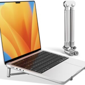 Steklo Laptop Riser - Premium Cooling Stand, Portable Laptop Stand for 12-17.3" Compatible with All Laptops MacBook Pro Air, Ideal Travel Ergonomic Compact Aluminum Adjustable, Foldable Laptop Stand