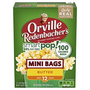 orville redenbacher’s smartpop! butter flavored microwave popcorn, gluten free, 12 count mini popcorn bags (6 boxes)