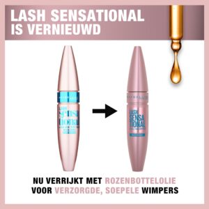 Maybelline New York Ciglia Sensazionali Mascara Volumizzante Waterproof, Effetto Ventaglio sulle Ciglia, Resistente All'Acqua, Nero