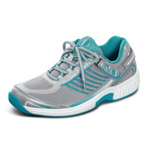 orthofeet women's orthopedic turquoise verve tie-less sneakers, size 6 wide