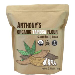 Anthony's Organic Tapioca Flour Starch, 2.5 lb, Gluten Free & Non GMO