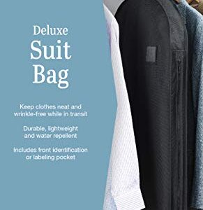 Whitmor Deluxe Zippered Suit Bag, Black