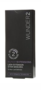 wunder2 wunderextensions makeup eye lash extension stain mascara, volume and length long lasting waterproof, black