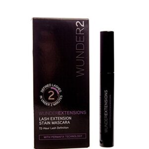 WUNDER2 WUNDEREXTENSIONS Makeup Eye Lash Extension Stain Mascara, Volume And Length Long Lasting Waterproof, Black