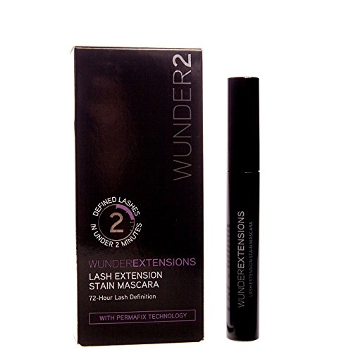 WUNDER2 WUNDEREXTENSIONS Makeup Eye Lash Extension Stain Mascara, Volume And Length Long Lasting Waterproof, Black