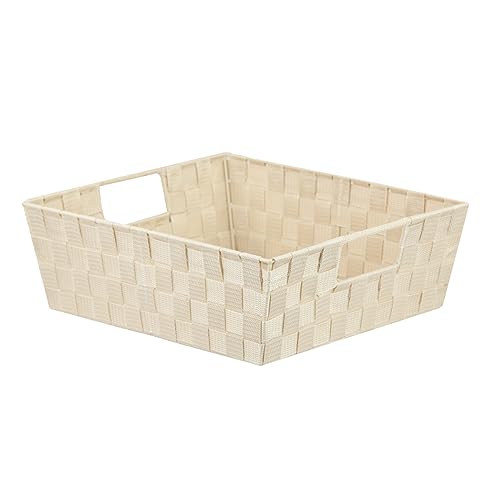 Home Basics PB49147 Non-Woven Strap Bin, Large, Ivory