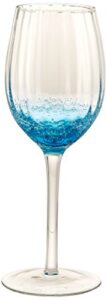 abbott collection optic bubble white wine glass, blue