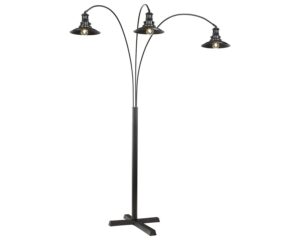 signature design by ashley sheriel industrial metal arc lamp with adjustable neck, black