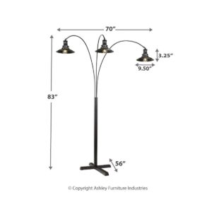 Signature Design by Ashley Sheriel Industrial Metal Arc Lamp with Adjustable Neck, Black