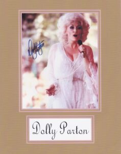 kirkland dolly parton, the great country singer, 8 x 10 photo autograph on glossy photo paper