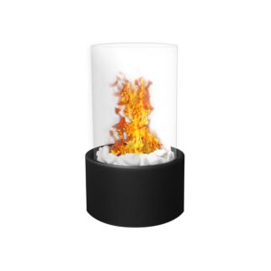 Regal Flame Black Ghost Ventless Indoor Outdoor Fire Pit Tabletop Portable Fire Bowl Pot Bio Ethanol Fireplace in Black - Realistic Clean Burning Like Gel Fireplaces, or Propane Firepits