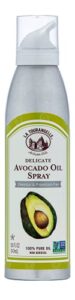 la tourangelle, avocado oil spray, all-natural handcrafted from premium avocados, great for cooking, butter substitute, and skin and hair care, spray cooking and grilling oil, 5 fl oz