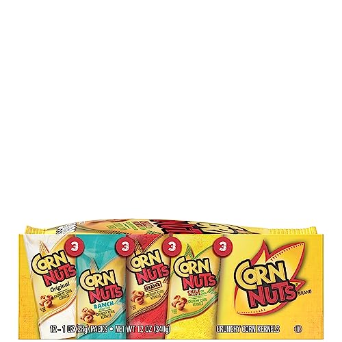 CORN NUTS Crunchy Corn Kernels Variety Pack (Original, Ranch, BBQ, Chile Picante con Limon), 1 oz Bag (Pack of 12)