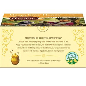 Celestial Seasonings Herbal Tea, Sleepytime Honey, Caffeine Free Sleep Tea, 20 Tea Bags (Pack of 6)