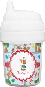 personalized reindeer baby sippy cup