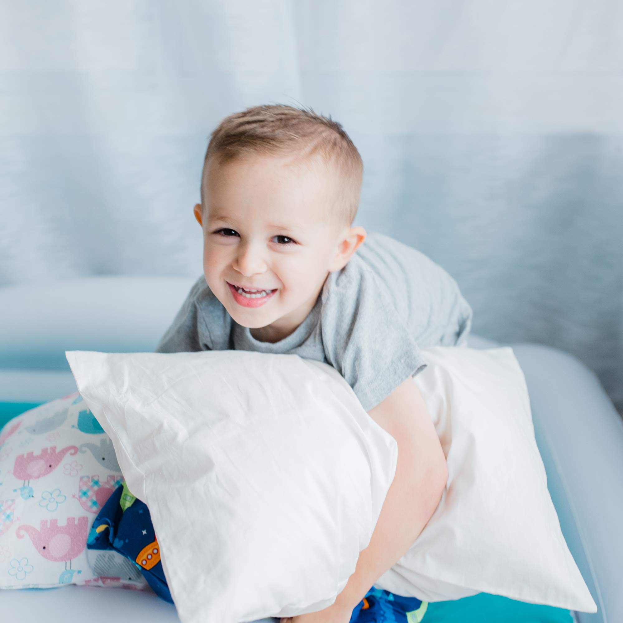 Little Sleepy Head Toddler Pillowcase 13 x 18-100% Cotton & Hypoallergenic (White Envelope)