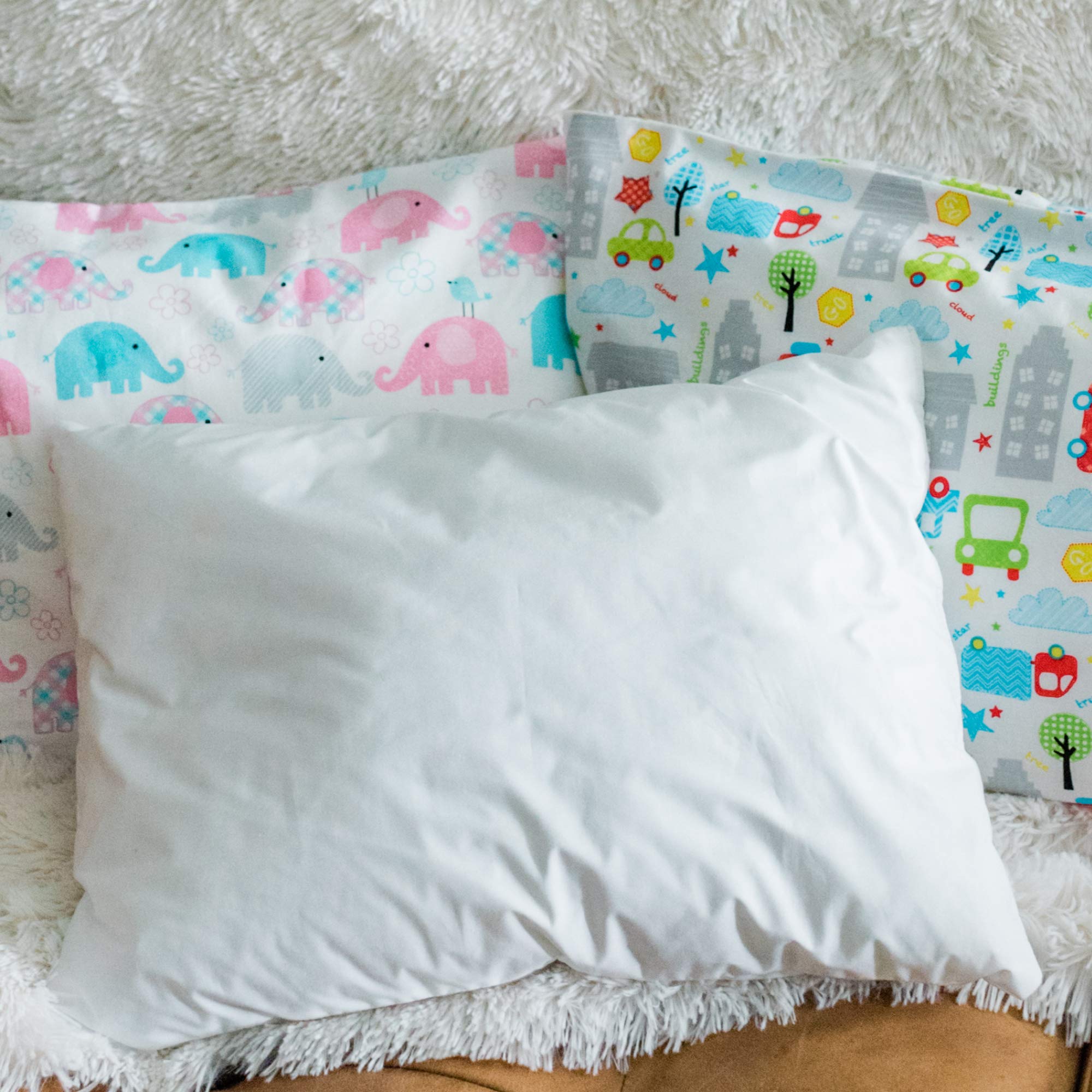 Little Sleepy Head Toddler Pillowcase 13 x 18-100% Cotton & Hypoallergenic (White Envelope)