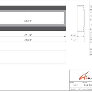 Amantii 72" Panorama Slim Indoor/Outdoor Electric Built-in Fireplace