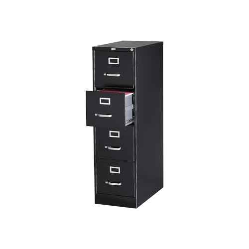 Staples 204082 4-Drawer Vertical File Cabinet Locking Letter Black 25-Inch D (25164D)