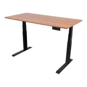 Stand Up Desk Store Electric Adjustable Height Standing Desk with Programmable Memory (Black Frame/Teak Top, 60" Wide)