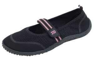 women's slip-on water shoes with strap size 6 black