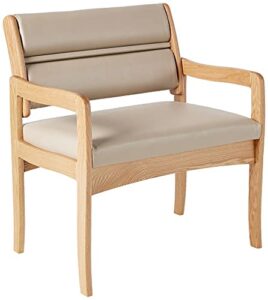 wooden mallet dwba3-1 valley bariatric guest chair, light oak/cream