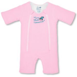 baby merlin's magic sleepsuit - microfleece baby transition swaddle - baby sleep suit - pink - 3-6 months
