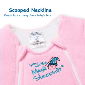 Baby Merlin's Magic Sleepsuit - Microfleece Baby Transition Swaddle - Baby Sleep Suit - Pink - 3-6 Months