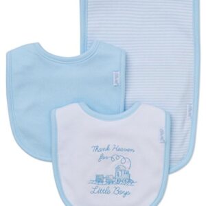 Little Me Baby Boy Newborn Bib and Burp set, Blue/Multi, One Size