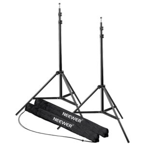 neewer photography light stand, 7 feet / 210cm aluminum alloy photo studio tripod stands for video, portrait and photography lighting, reflectors, soft boxes, umbrellas, backgrounds (2 pieces)