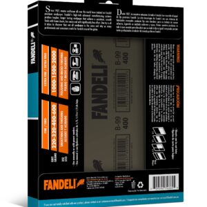 Fandeli | Waterproof Sandpaper | 2000 Grit | 25 Sheets 9'' x 11'' | For Car Polishing, Wooden Furniture Sanding and Metal Sanding | Water Resistant