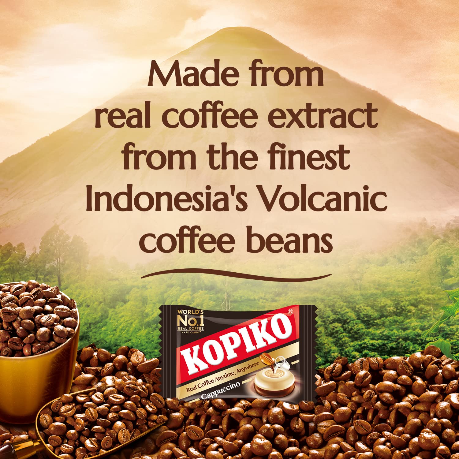 Kopiko Coffee Candy Your Take-Out Pocket Coffee for Every Occasion - Hard Candy Made from Indonesia’s Coffee Beans Contains Real Coffee Extract for Better Taste (800 gr Jar)