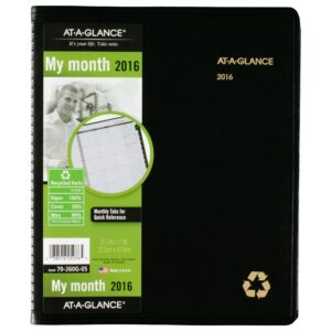 at-a-glance monthly planner 2016, recycled, 9 x 11 inches, black (70-260g-05)