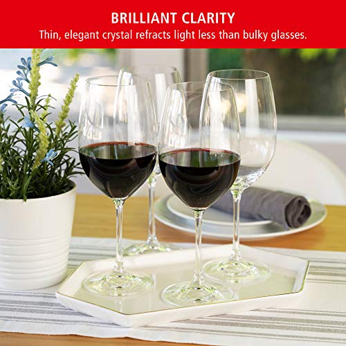 Spiegelau Salute Bordeaux Wine Glasses - (Clear Crystal, Set of 4 Red Wine Glasses)