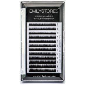 emilystores bottom lash extension eyebrow eyelash extensions under lower false lashes mixed j curl 0.10mm length 5mm 6mm 7mm 8mm in one tray