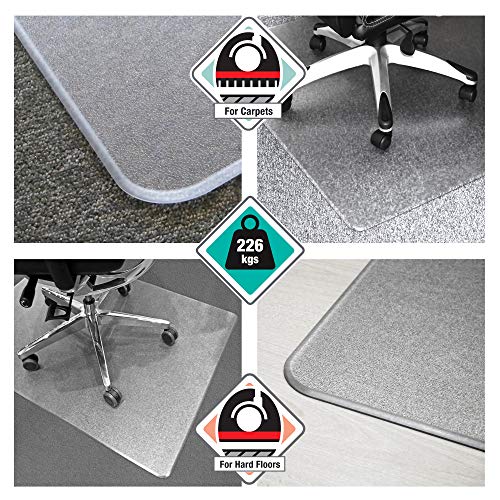 Floortex Cleartex Megamat Heavy-Duty Polycarbonate Mat for Hard Floor/All Carpet, 46 X 53, Clear