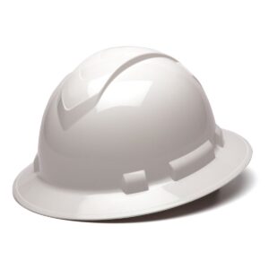 pyramex - hp54110 ridgeline full brim hard hat, 4-point ratchet suspension, white