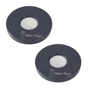wine tapa drinking glass covers - use as cover for coffee mugs, soda can and drinking glass, set of 2 no spill drink covers (graphite)