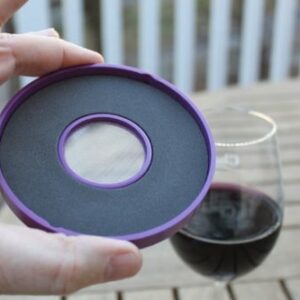 Wine Tapa Wine Glass Cover: Keep Bugs Out, Washable, Plastic, Outdoor, Drink Lid Marker for Glasses, Cans, Cups, Stemless Drinkware (Hot Pink)