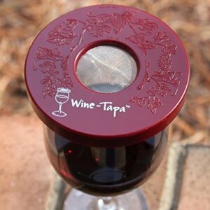 Wine Tapa Wine Glass Cover: Keep Bugs Out, Washable, Plastic, Outdoor, Drink Lid Marker for Glasses, Cans, Cups, Stemless Drinkware (Hot Pink)