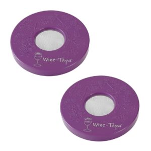 wine tapa drinking glass covers - use as cover for coffee mugs, soda can and drinking glass, set of 2 no spill drink covers (lavender)