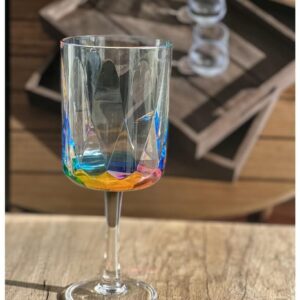 Acrylic Rainbow Diamond wine glass 15 oz. Set of 4