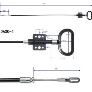 KUANYUOO Recliner Sofa and Reclined Chair Replacement Cable D Handle Pull Type, O-Shaped End,Total Cable Length(Include Handle):27inch,Exposed Cable Length:2.5inch DASO-4, 2Pcs