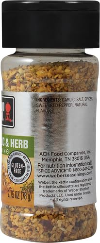 Weber Roasted Garlic & Herb Seasoning, 2.75 Ounce Shaker